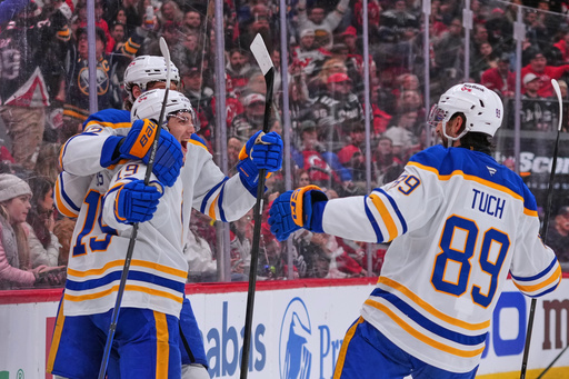 U.S. Olympian Thompson has goal and assist in Sabres’ 2-1 win over Devils