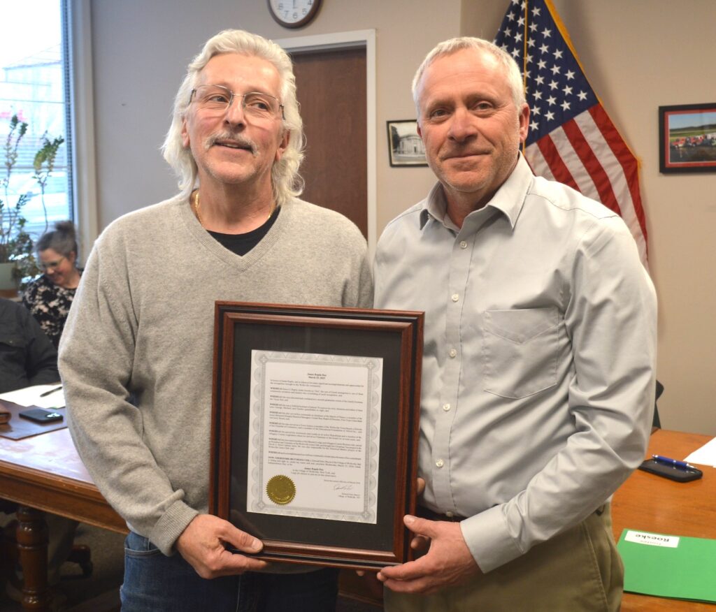 James Rappis James Raptis Day proclaimed during Wellsville village board meeting ...
