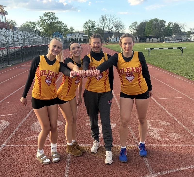 Olean girls track wins dual meet vs. Dunkirk on senior night