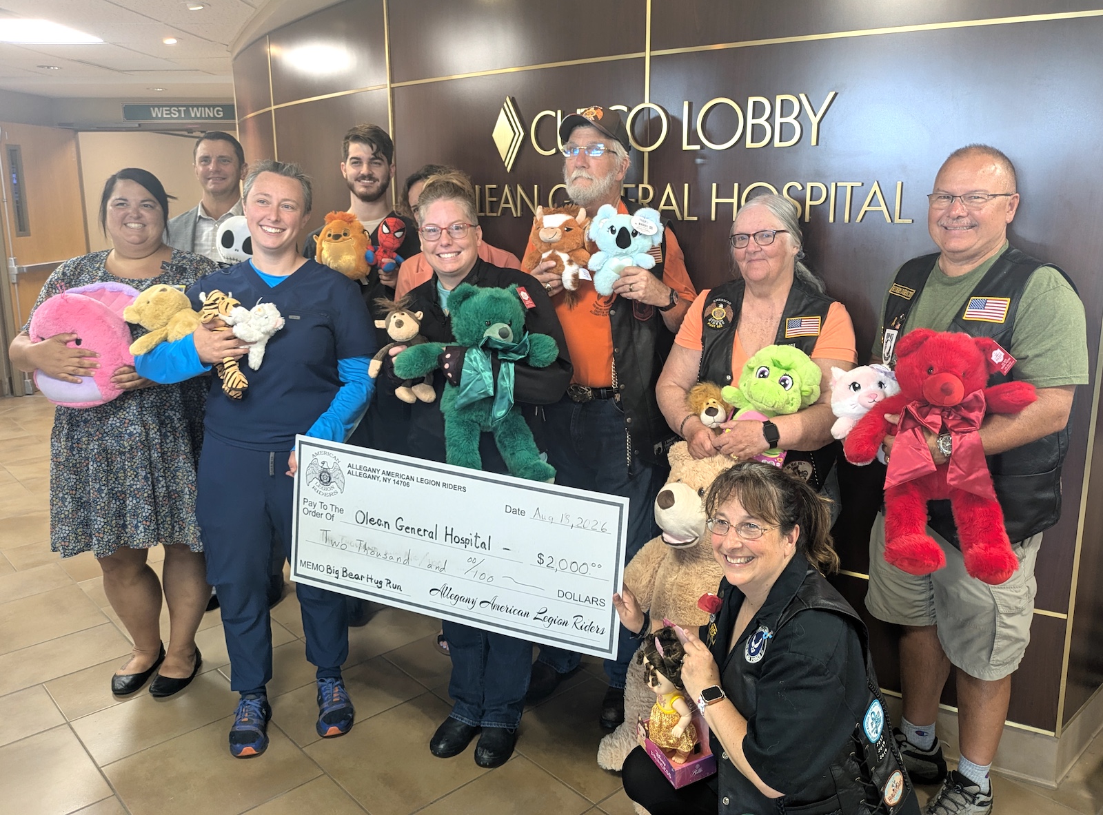 Allegany Legion Riders donate to OGH pediatric department
